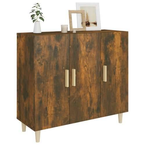 Komoda boja dimljenog hrasta 90 x 34 x 80 cm konstruirano drvo - Dimljeni hrast 1 Cijena