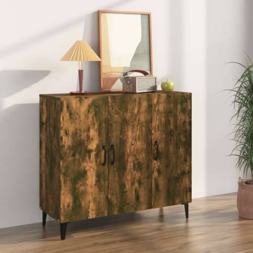 Komoda boja dimljenog hrasta 90 x 34 x 80 cm konstruirano drvo - Dimljeni hrast 1 Cijena