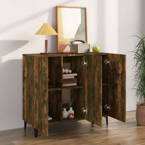 Komoda boja dimljenog hrasta 90 x 34 x 80 cm konstruirano drvo - Dimljeni hrast 1 Cijena