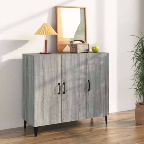 Komoda boja hrasta sonome 90 x 34 x 80 cm konstruirano drvo - Sivi hrast sonoma 1 Cijena