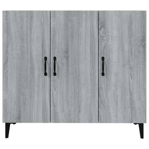 Komoda boja hrasta sonome 90 x 34 x 80 cm konstruirano drvo - Sivi hrast sonoma 1 Cijena