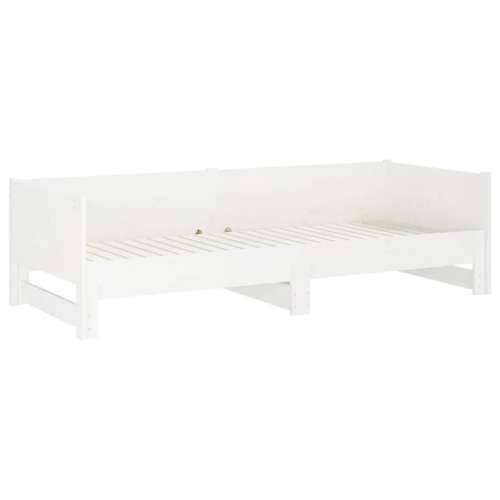 Dnevni ležaj na izvlačenje bijeli 2x(90x190)cm masivna borovina - Bijela 90 x 190 cm Cijena