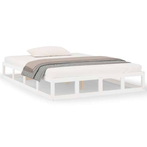 Okvir za krevet bijeli 160x200 cm od masivne borovine Cijena