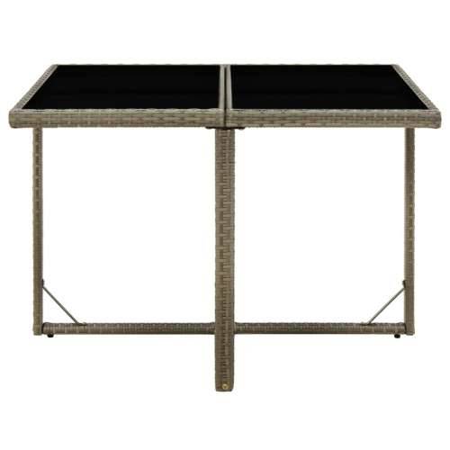 Vrtni stol sivi 109 x 107 x 74 cm od poliratana i stakla Siva 1 Cijena