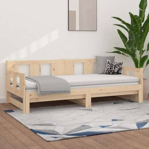 Dnevni krevet na izvlačenje masivna borovina 2x(80x200) cm - Prirodna 80 x 200 cm Cijena