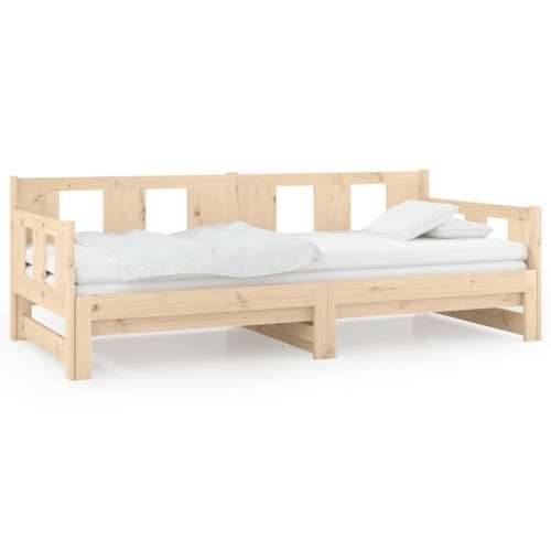 Dnevni krevet na izvlačenje masivna borovina 2x(80x200) cm - Prirodna 80 x 200 cm Cijena