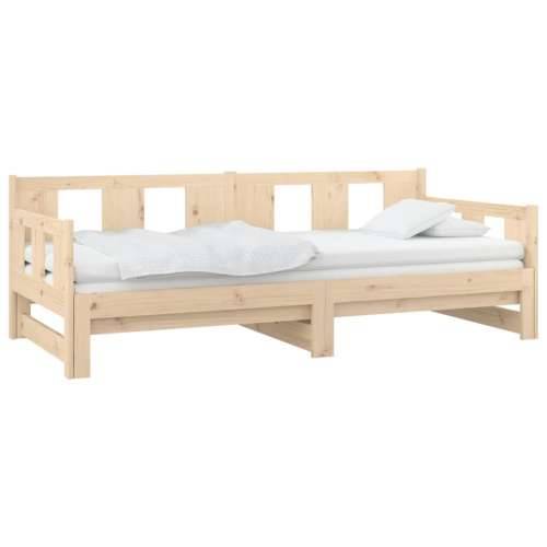 Dnevni krevet na izvlačenje masivna borovina 2x(80x200) cm - Prirodna 80 x 200 cm Cijena
