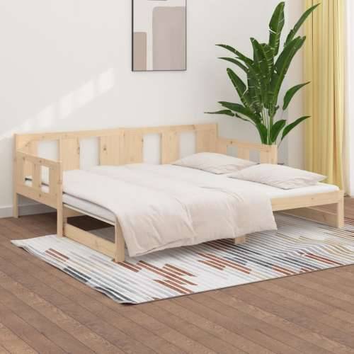 Dnevni krevet na izvlačenje masivna borovina 2x(80x200) cm - Prirodna 80 x 200 cm Cijena