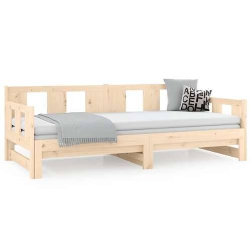 Dnevni krevet na izvlačenje masivna borovina 2x(80x200) cm - Prirodna 80 x 200 cm Cijena