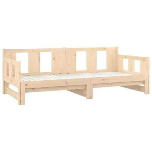 Dnevni krevet na izvlačenje masivna borovina 2x(80x200) cm - Prirodna 80 x 200 cm Cijena
