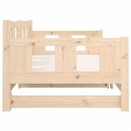 Dnevni krevet na izvlačenje masivna borovina 2x(80x200) cm - Prirodna 80 x 200 cm Cijena