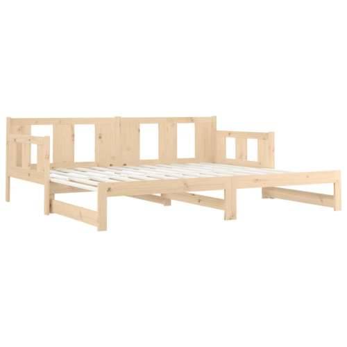 Dnevni krevet na izvlačenje masivna borovina 2x(80x200) cm - Prirodna 80 x 200 cm Cijena