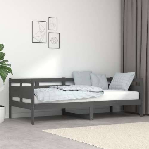 Dnevni ležaj od masivne borovine sivi 90 x 200 cm - Siva 90 x 200 cm Cijena