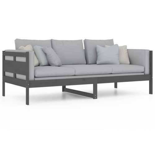 Dnevni ležaj od masivne borovine sivi 90 x 200 cm - Siva 90 x 200 cm Cijena