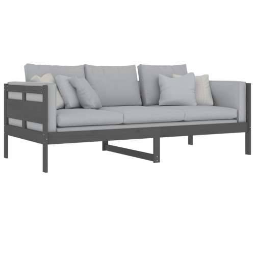 Dnevni ležaj od masivne borovine sivi 90 x 200 cm - Siva 90 x 200 cm Cijena