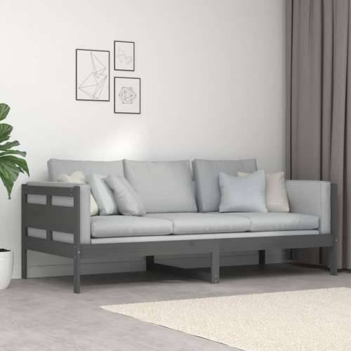 Dnevni ležaj od masivne borovine sivi 90 x 200 cm - Siva 90 x 200 cm Cijena