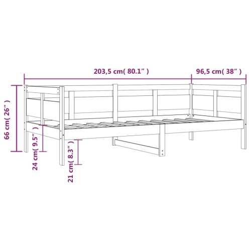 Dnevni ležaj od masivne borovine sivi 90 x 200 cm - Siva 90 x 200 cm Cijena