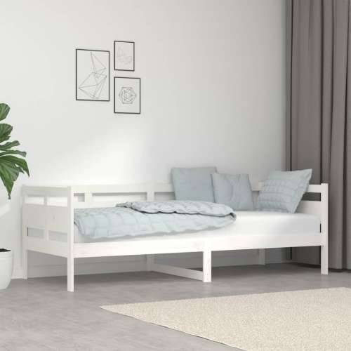 Dnevni ležaj bijeli 80 x 200 cm od masivne borovine - Bijela 80 x 200 cm Cijena