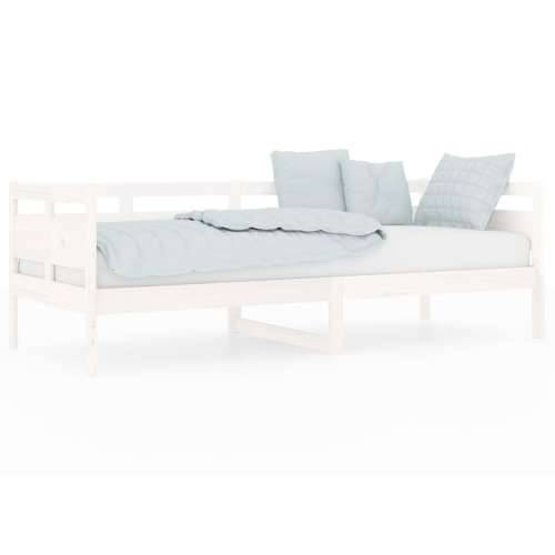 Dnevni ležaj bijeli 80 x 200 cm od masivne borovine - Bijela 80 x 200 cm Cijena
