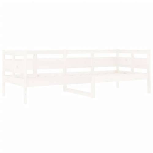 Dnevni ležaj bijeli 80 x 200 cm od masivne borovine - Bijela 80 x 200 cm Cijena