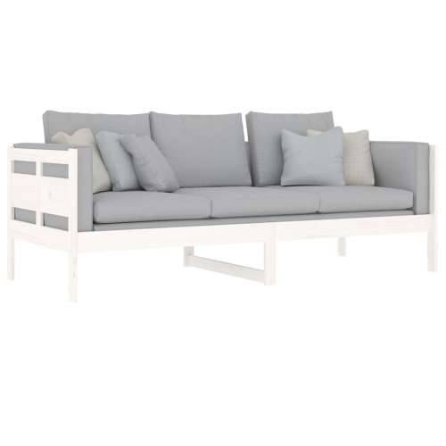 Dnevni ležaj bijeli 80 x 200 cm od masivne borovine - Bijela 80 x 200 cm Cijena