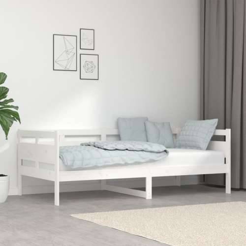 Dnevni ležaj bijeli od masivne borovine 90 x 190 cm - Bijela 90 x 190 cm Cijena
