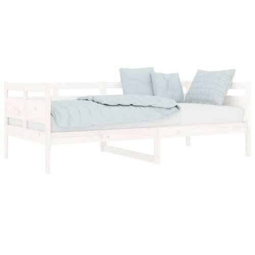 Dnevni ležaj bijeli od masivne borovine 90 x 190 cm - Bijela 90 x 190 cm Cijena