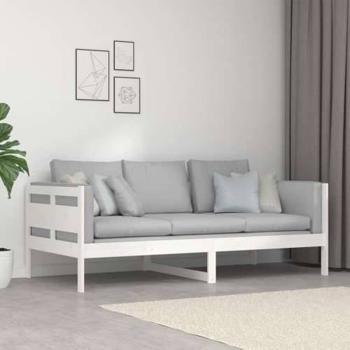 Dnevni ležaj bijeli od masivne borovine 90 x 190 cm - Bijela 90 x 190 cm Cijena