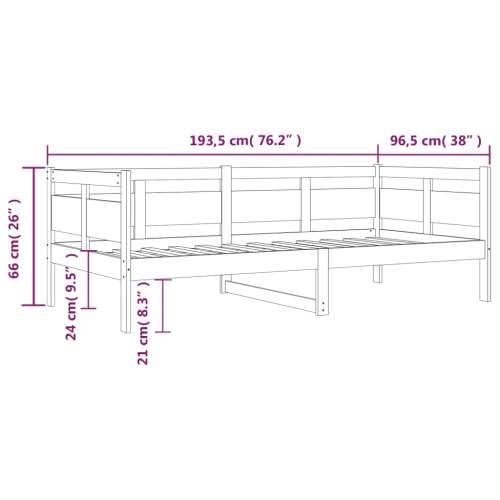Dnevni ležaj bijeli od masivne borovine 90 x 190 cm - Bijela 90 x 190 cm Cijena