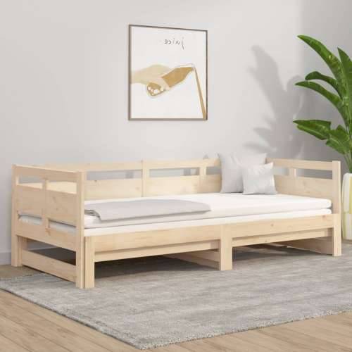 Dnevni krevet na izvlačenje masivna borovina 2x(80x200) cm - Prirodna 80 x 200 cm Cijena