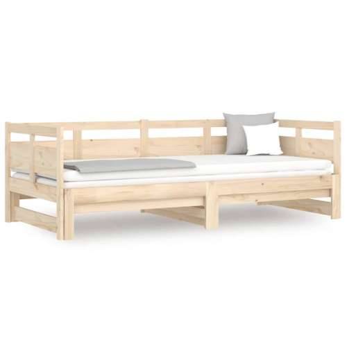 Dnevni krevet na izvlačenje masivna borovina 2x(80x200) cm - Prirodna 80 x 200 cm Cijena