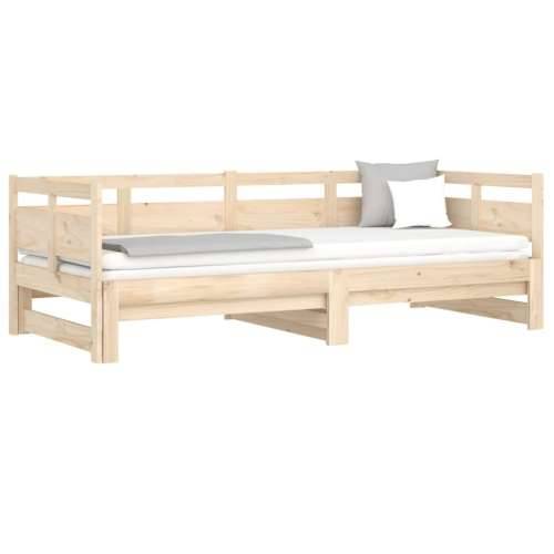 Dnevni krevet na izvlačenje masivna borovina 2x(80x200) cm - Prirodna 80 x 200 cm Cijena