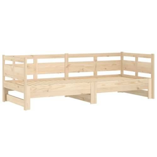 Dnevni krevet na izvlačenje masivna borovina 2x(80x200) cm - Prirodna 80 x 200 cm Cijena
