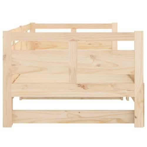 Dnevni krevet na izvlačenje masivna borovina 2x(80x200) cm - Prirodna 80 x 200 cm Cijena