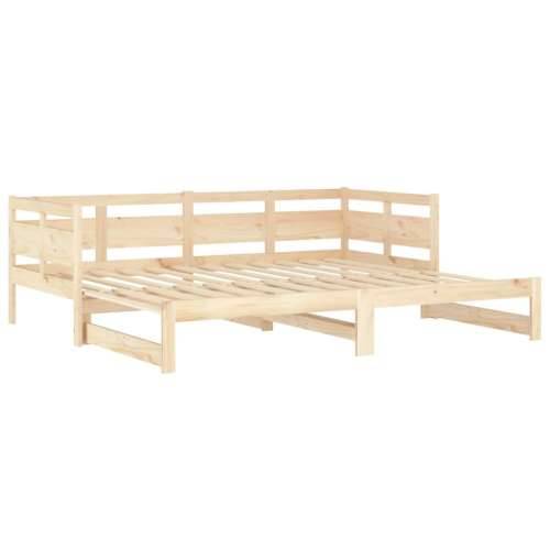 Dnevni krevet na izvlačenje masivna borovina 2x(80x200) cm - Prirodna 80 x 200 cm Cijena