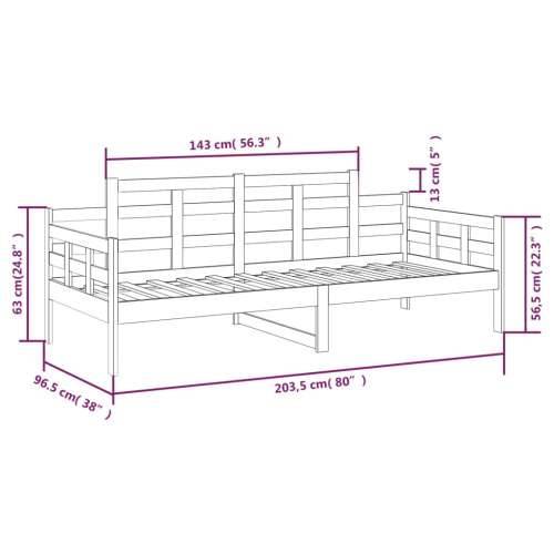 Dnevni ležaj od masivne borovine 90 x 200 cm - Prirodna 90 x 200 cm Cijena