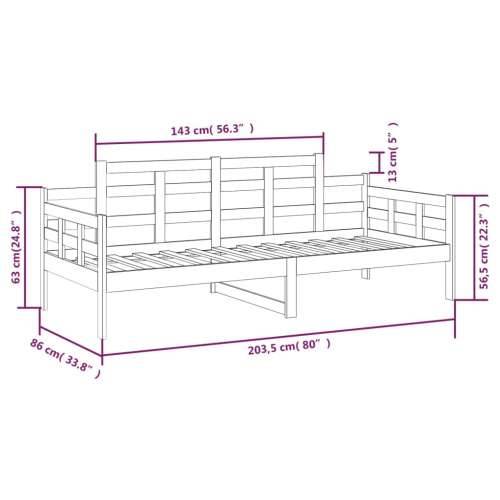 Dnevni ležaj od masivne borovine 80 x 200 cm - Prirodna 80 x 200 cm Cijena