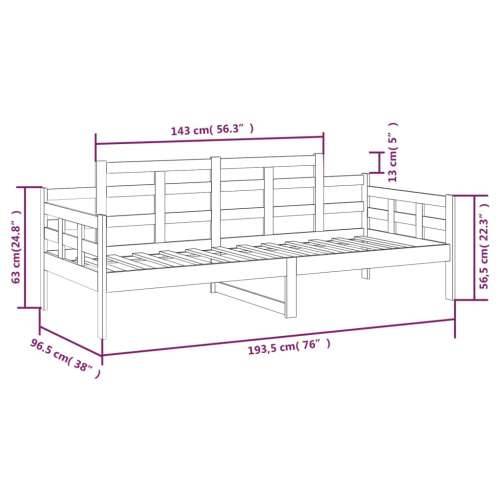 Dnevni ležaj od masivne borovine 90 x 190 cm - Prirodna 90 x 190 cm Cijena