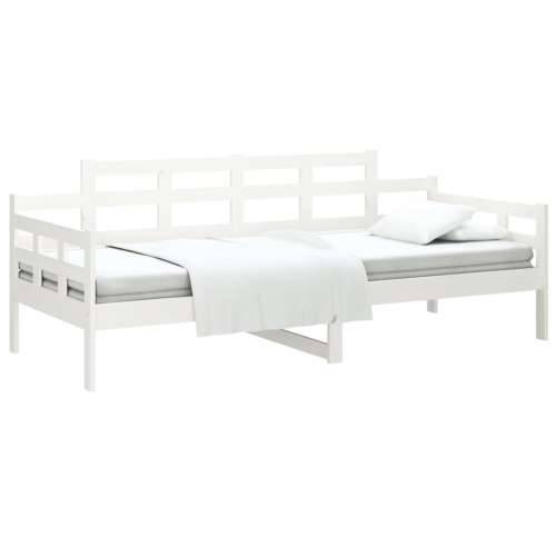 Dnevni ležaj bijeli od masivne borovine 90 x 190 cm - Bijela 90 x 190 cm Cijena