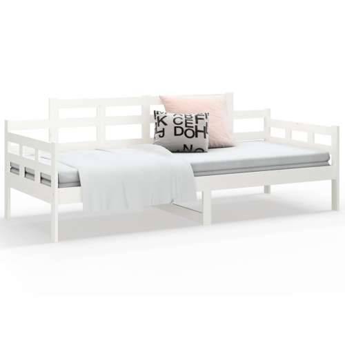 Dnevni ležaj bijeli od masivne borovine 90 x 190 cm - Bijela 90 x 190 cm Cijena