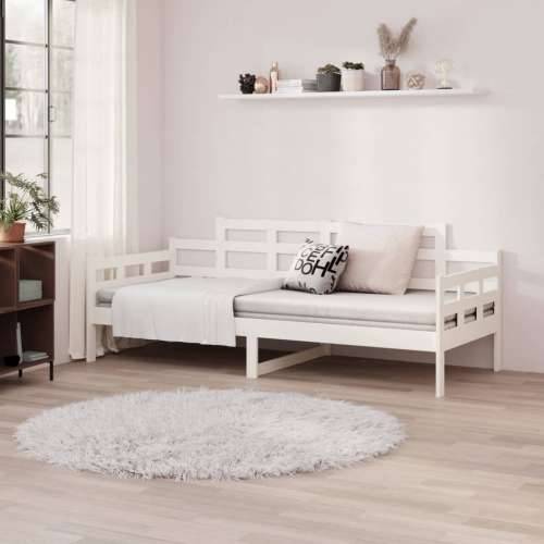 Dnevni ležaj bijeli od masivne borovine 90 x 190 cm - Bijela 90 x 190 cm Cijena