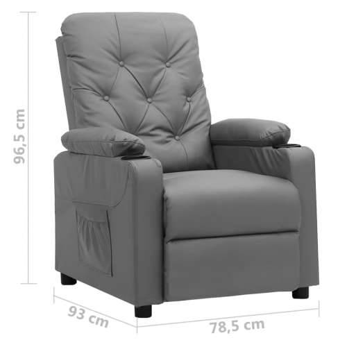 Fotelja na podizanje od umjetne kože siva - Siva 1 Cijena