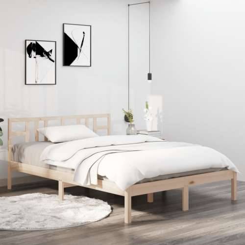 Okvir za krevet od masivnog drva 140 x 200 cm - Prirodna 140 x 200 cm Cijena