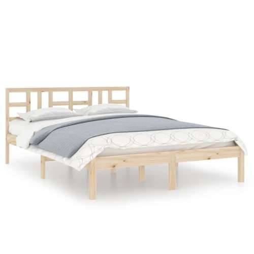 Okvir za krevet od masivnog drva 140 x 200 cm - Prirodna 140 x 200 cm Cijena