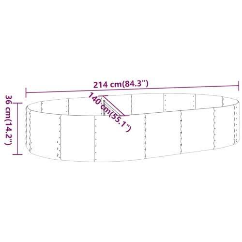 Povišena gredica - Vrtna gredica od čelika 214x140x36 cm antracit - Antracit 214 x 140 x 36 cm 1 Cijena