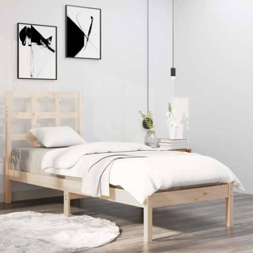 Okvir za krevet od masivnog drva 75 x 190 cm jednokrevetni - Prirodna 75 x 190 cm Cijena