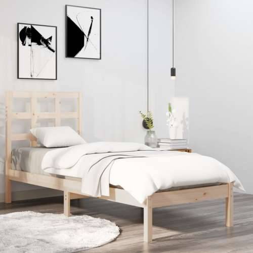 Okvir za krevet od masivnog drva 90 x 190 cm jednokrevetni - Prirodna 90 x 190 cm Cijena