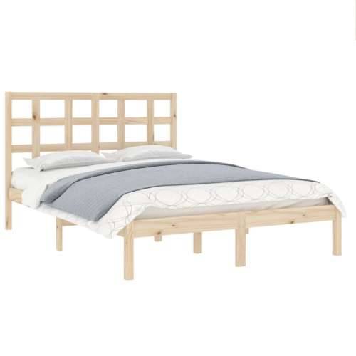 Okvir za krevet od masivnog drva 135 x 190 cm bračni - Prirodna 135 x 190 cm Cijena