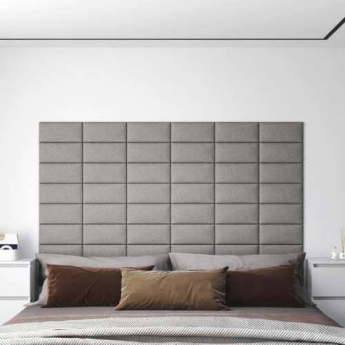 Zidne ploče od tkanine 12 kom svjetlosive 30 x 15 cm 0,54 m² - Svjetlosiva 30 x 15 cm 12 Pravokutno Cijena