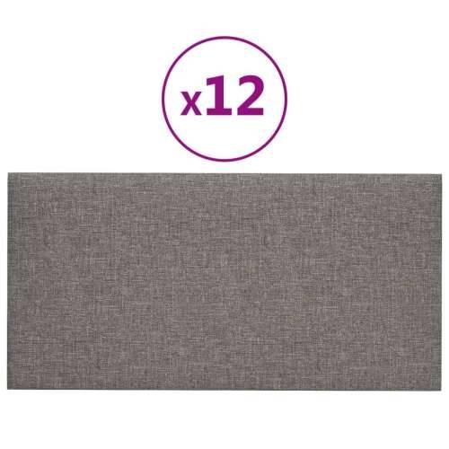 Zidne ploče od tkanine 12 kom svjetlosive 30 x 15 cm 0,54 m² - Svjetlosiva 30 x 15 cm 12 Pravokutno Cijena